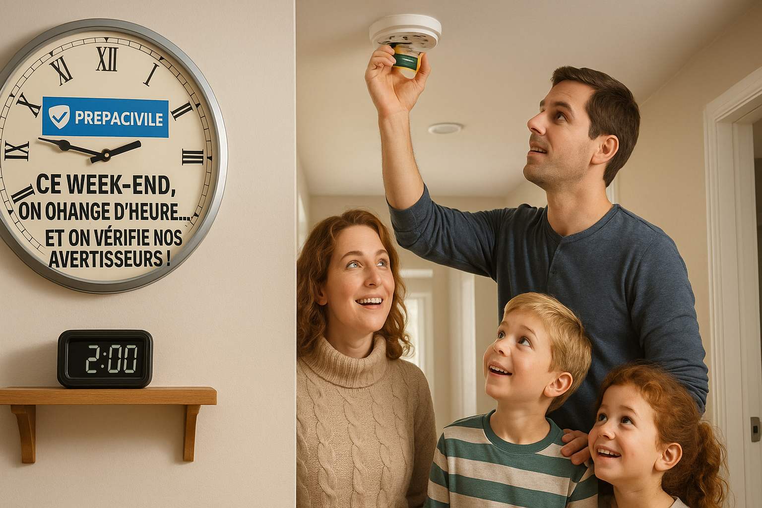 Ce week-end, on change d’heure… et on vérifie nos avertisseurs !